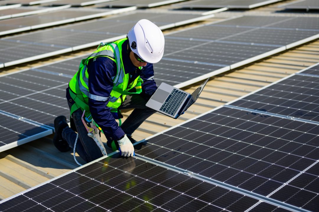 Technician Working On Renewable Solar Panel Installation Plow Technologies